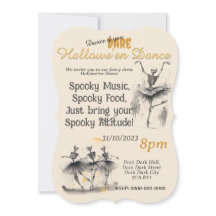 Dancing Skeletons Hallowe'en Dance Invitation