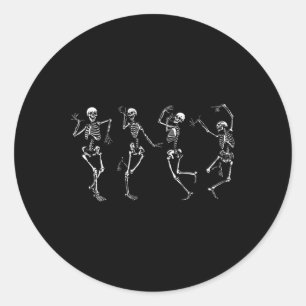 Dancing Skeletons Halloween Dance Of Death Macabre Classic Round Sticker