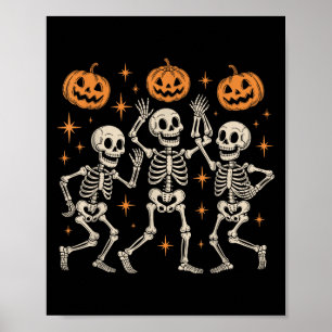 Dancing Skeletons Halloween Dance Of Death Macabre Poster