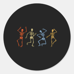 Dancing Skeletons Halloween Dancing Skeleton Dance Classic Round Sticker