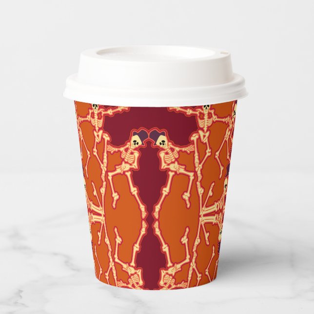 Dancing Skeletons Halloween Fun Paper Cup (Front)