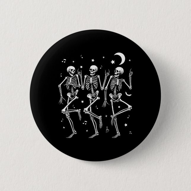 Dancing Skeletons Halloween Funny Skeleton Dance 6 Cm Round Badge (Front)