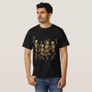 Dancing Skeletons Halloween Party Art T-Shirt