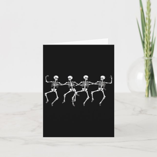 Dancing Skeletons Halloween Party Skeleton Funny  Card (Front)