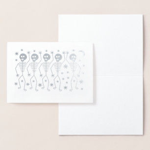DANCING SKELETONS HALLOWEEN REAL Foil Card