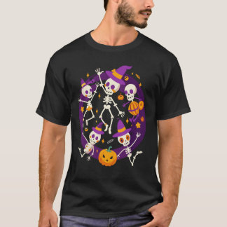 Dancing Skeletons Halloween T-Shirt – Fun Vibe
