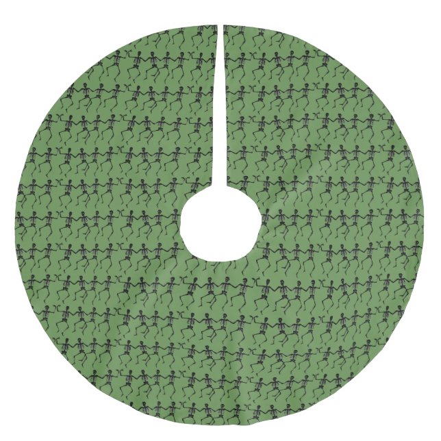 Dancing Skeletons Halloween Thunder_Cove Brushed Polyester Tree Skirt (Front)