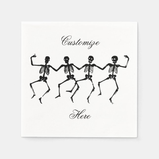 Dancing Skeletons Halloween Thunder_Cove Napkin (Front)