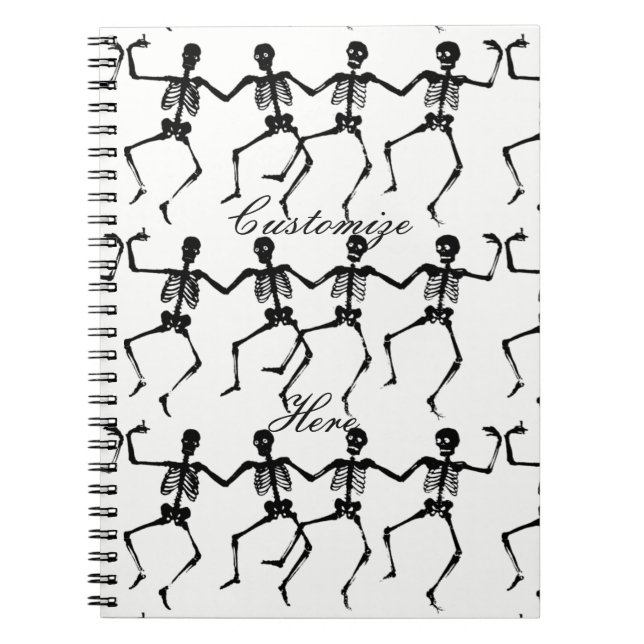 Dancing Skeletons Halloween Thunder_Cove Notebook (Front)