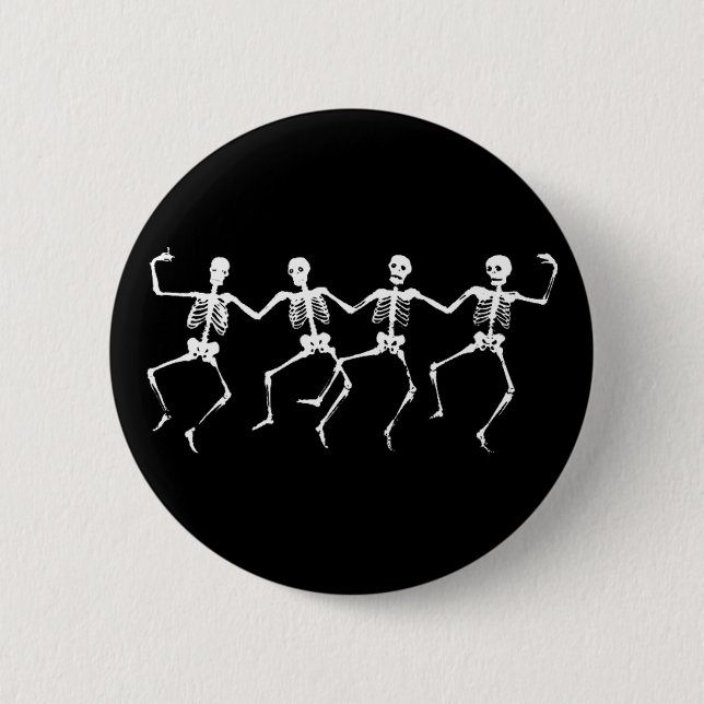 Dancing Skeletons II 6 Cm Round Badge (Front)