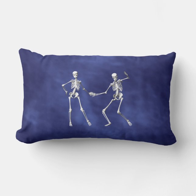 Dancing Skeletons in Purple Haze Lumbar Pillow (Front)