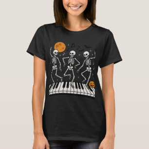 Dancing Skeletons Keyboard Funny Music Teacher H T-Shirt