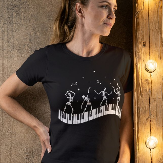 Dancing Skeletons Keyboard Music Teacher T-Shirt (Creator Uploaded)