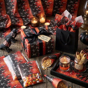 Dancing Skeletons On Fire Flames For Halloween  Tissue Paper