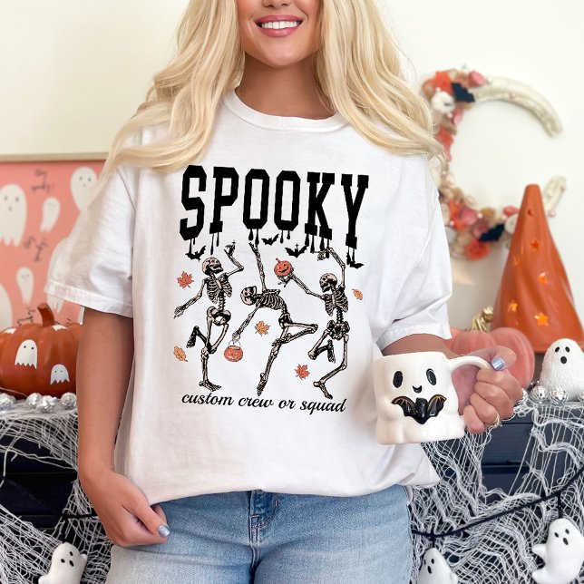 Dancing Skeletons Personalised Spooky Halloween T-Shirt (Creator Uploaded)