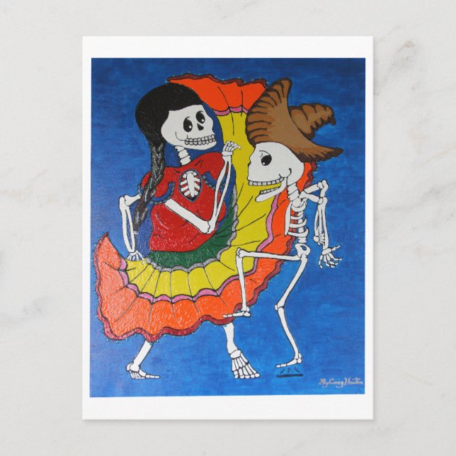 Dancing skeletons postcard (Front)