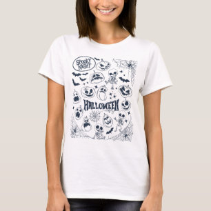 Dancing Skeletons & Pumpkin - Spooky Halloween T-Shirt