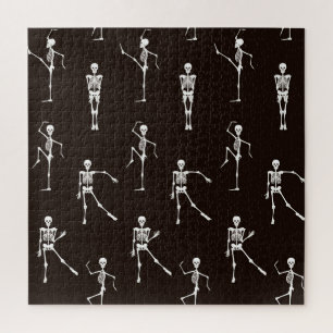 Dancing Skeletons: Quirky Seamless Background Jigsaw Puzzle