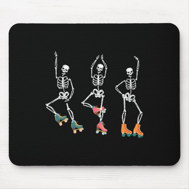 Dancing Skeletons Roller Skate Roller Skater Rolle Mouse Pad (Front)