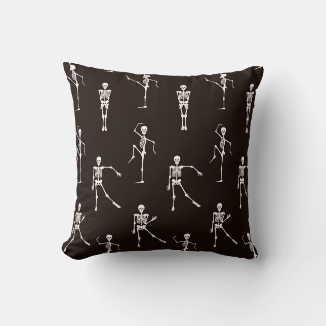 Dancing skeletons seamless pattern cushion (Front)