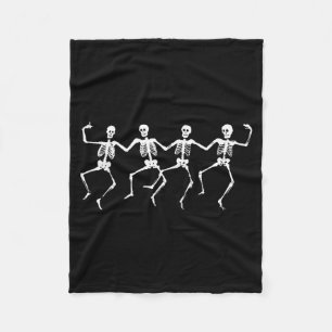 Dancing Skeletons - Spooky Funny Halloween Party Fleece Blanket