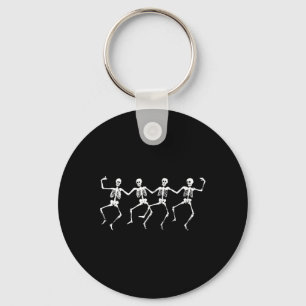 Dancing Skeletons - Spooky Funny Halloween Party G Key Ring