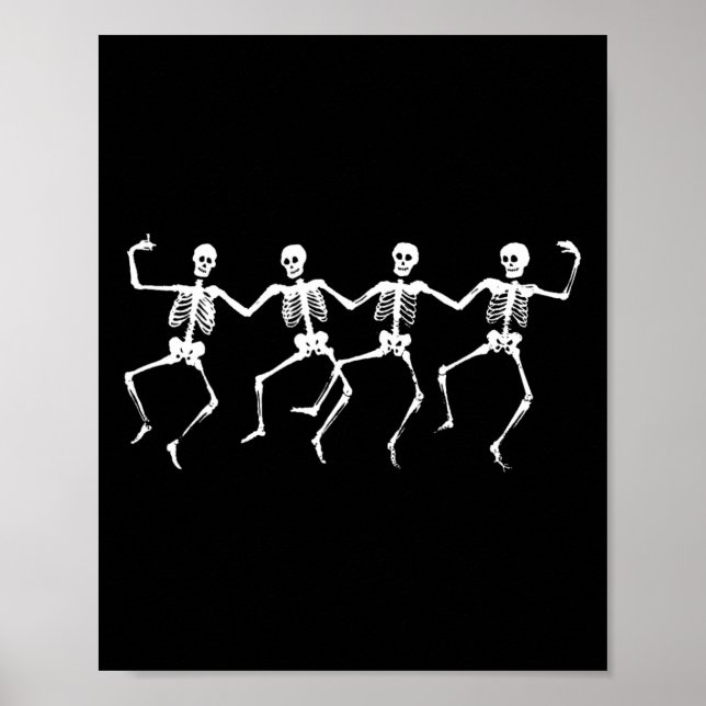 Dancing Skeletons - Spooky Funny Halloween Party G Poster (Front)