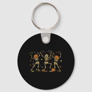 Dancing Skeletons Spooky Halloween Costume Men Key Ring