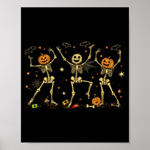 Dancing Skeletons Spooky Halloween Costume Men Poster