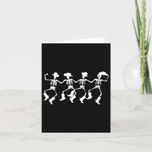 Dancing Skeletons Spooky Halloween Cowboys Line Da Card
