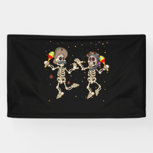 Dancing Skull Dead Day Women Dia De Los Muertos Banner
