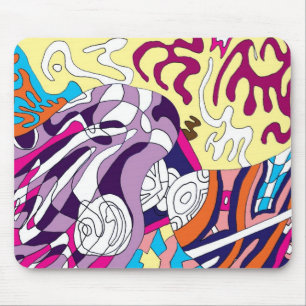 "Dancing Sky Reaching Hill" Abstract Art Mouse Pad