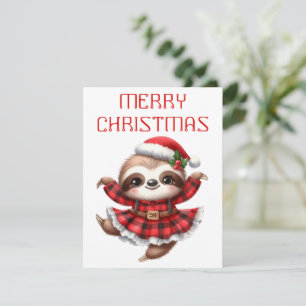 Dancing Sloth Pup - Christmas Card