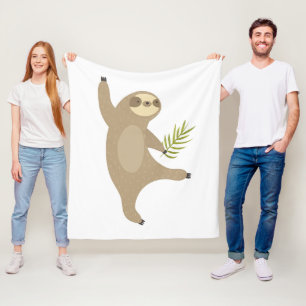 Dancing Sloth Why Not? Fleece Blanket