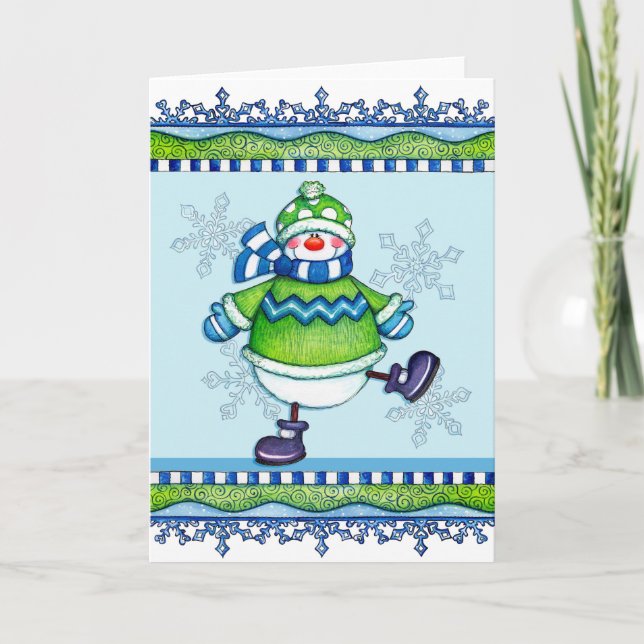 Dancing Snowman - Greeting Card (Front)