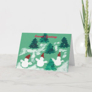 Dancing Snowmen Holiday Card