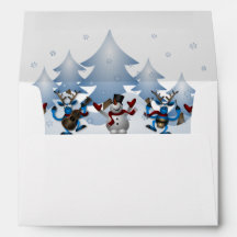 Dancing Snowmen & Reindeer Envelope