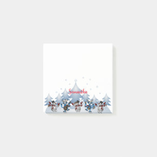 Dancing Snowmen & Reindeer Post-it Notes