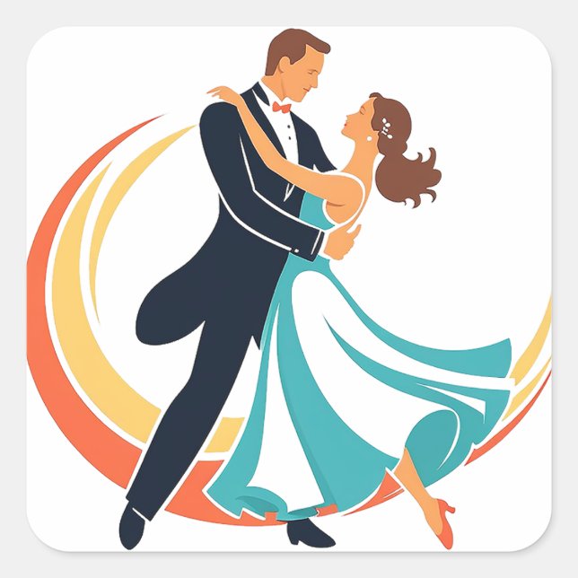 Dancing Square Sticker (Front)