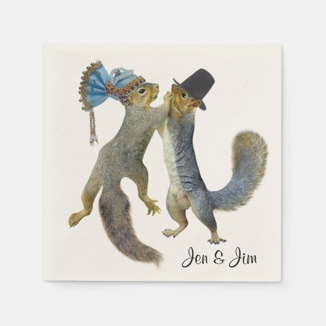 Dancing Squirrels Paper Napkins (Front)