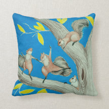 Dancing Squirrels Pillow