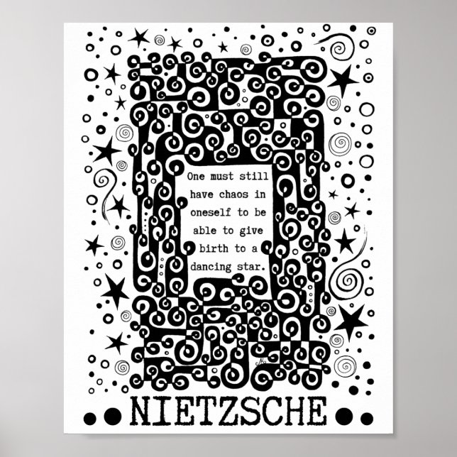 Dancing STAR quote by Nietzsche Poster (Front)