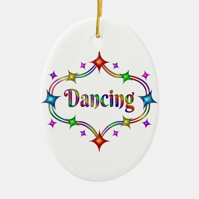 Dancing Stars Ceramic Ornament (Front)