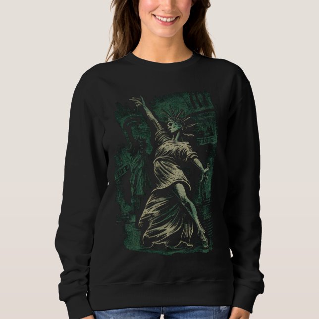 Dancing Statue Of Liberty Graphic Tees Men Women B (Front)