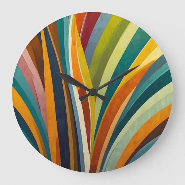 Dancing Stripes in Colour Large Clock (Front)