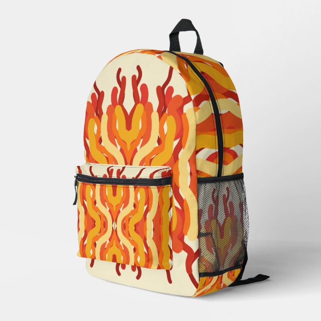 Dancing Sunburst Pop Of Colour Abstract Art  Printed Backpack (Back Corner Right)