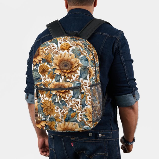 Dancing Sunflowers Pattern Design Printed Backpack (Insitu (Model))