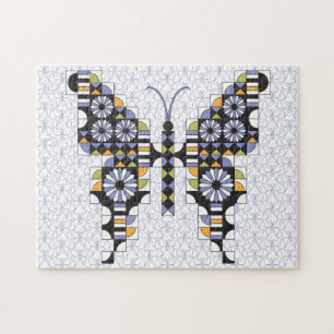 Dancing Swallowtail Butterfly Quilt Pattern Jigsaw Puzzle