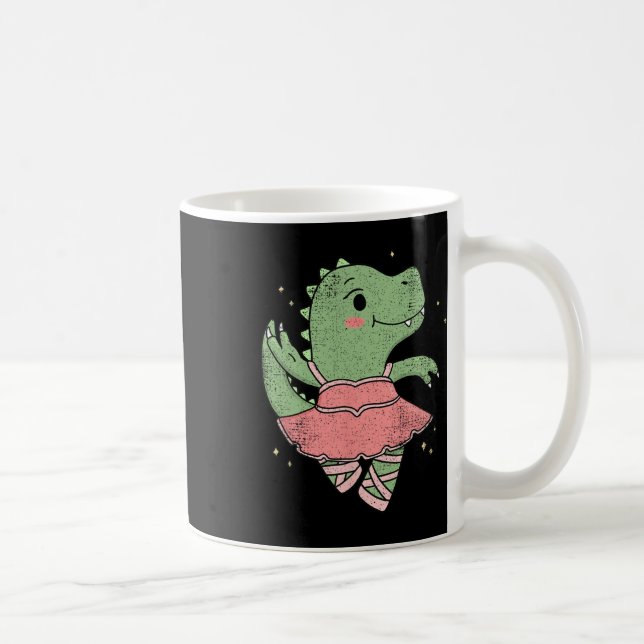 Dancing T-rex Dinosaur Llerina For Llet Dancer Vin Coffee Mug (Right)