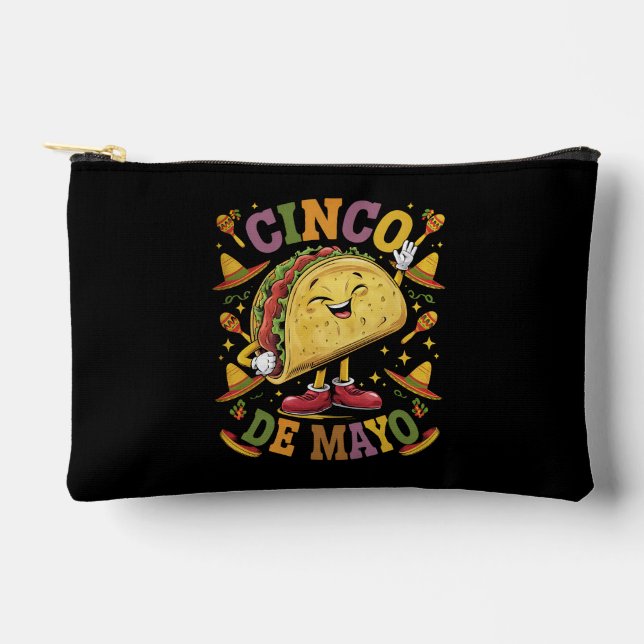 Dancing Taco Funny Cinco De Mayo Fiesta Party Accessory Pouch (Front)